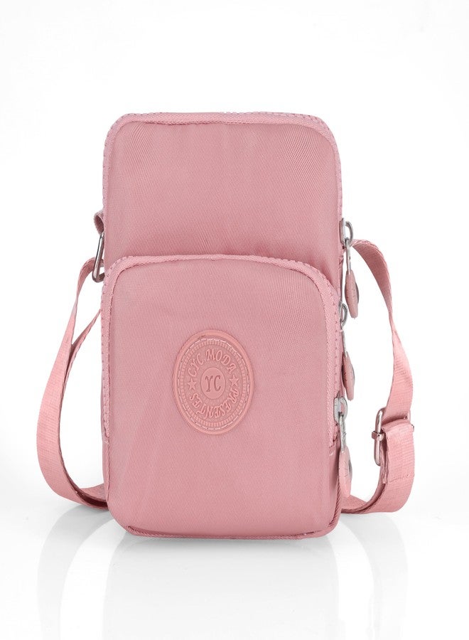 JI ACCESSORIES JI Women’s Crossbody Sling Bag For Everyday Use, Shoulder Bag with Multiple Zipper Pockets, Adjustable Strap, Water Resistant Handbag for Travel, Shopping, College (PINK) - Image 1
